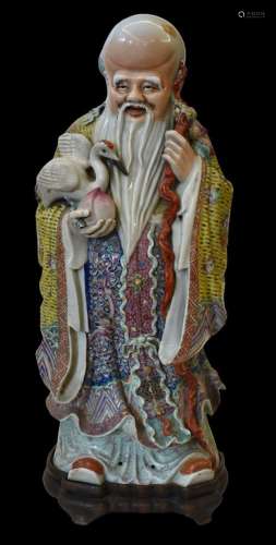 Cina scultura in porcellana policroma \"Shou Xiang    C...