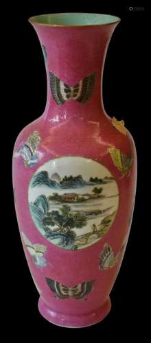 Cina vaso in porcellana fondo rosa, riserve    China porcela...
