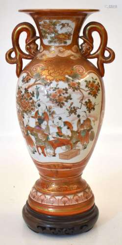 Giappone vaso in porcellana fondo rosso con    Japan porcela...