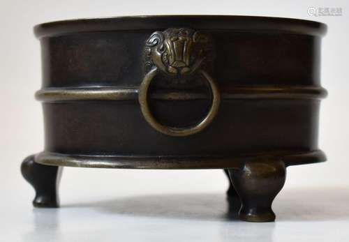 Cina incensiere in bronzo    China bronze censer 14.5x13 cm....