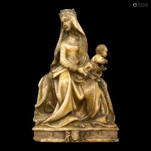 scultura in alabastro \"Madonna seduta con    Alabaster...