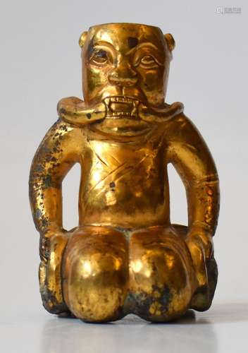 Cina figura in bronzo dorato    China gilt bronze figure cm....