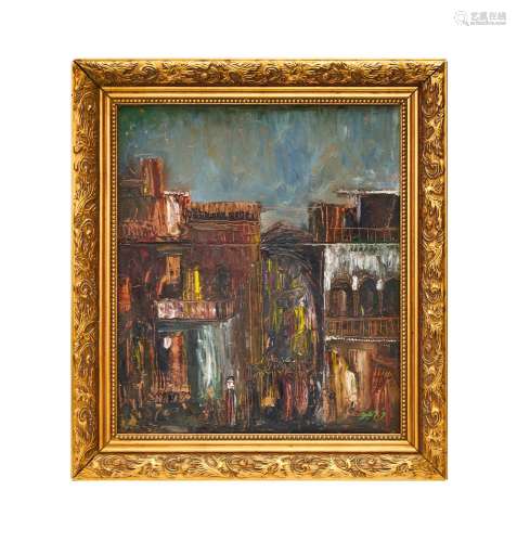 OIL ON BOARD SIGNED FARAJ ABBO, IRAQ (1921-1984)