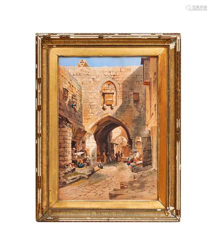 STREET OF DAVID, SIGNED, PENCIL & WATERCOLOUR ON CARD, S...