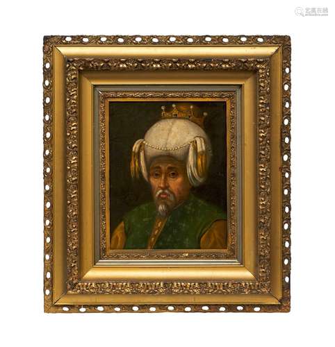 AN OTTOMAN PORTRAIT OF SULTAN OSMAN I, OIL ON CANVAS, 18TH/1...