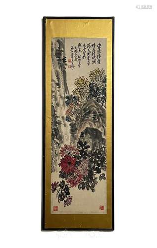 Wu Changshuoflower illustrationpicture frame