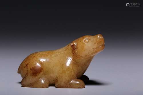 Hetian jade ox hair Qin jade bear