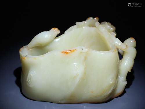 Hetian jade brow water bowl