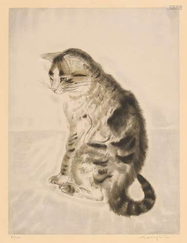 LEONARD TSUGUHARU FOUJITA (1886-1968), SEATED CAT, FROM LES ...