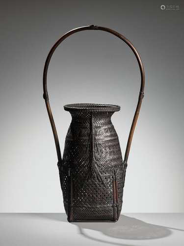 HAKUHOSAI: A FINE WOVEN BAMBOO AND RATTAN HANAKAGO (FLOWER B...