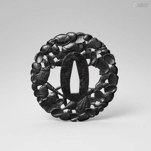 KINAI: AN IRON ECHIZEN SUKASHI TSUBA WITH A MYRIAD OF SHELLS