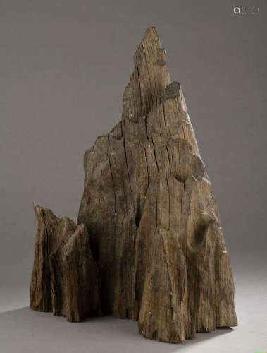 Rocher de lettré en bois, Chine, début du XXe siècle Le bois...