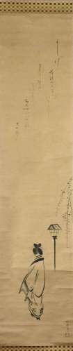 Peinture en rouleau vertical, Japon, XIXe siècle,  Encre sur...