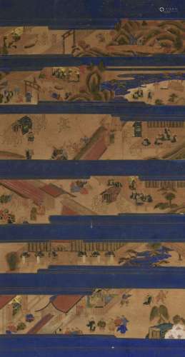 Ensemble de quatre peintures, Japon, fin de l\'époque Edo (1...