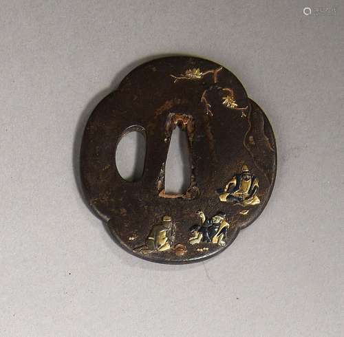 Tsuba en fer mokko gata, Japon, fin de l\'époque d\'Edo (161...