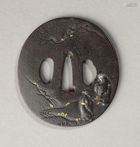 Tsuba maru gata en fer, Japon, fin de l\'époque d\'Edo (1615...