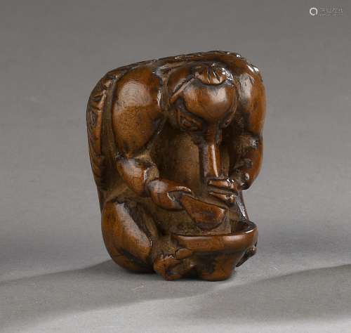 Netsuke en bois représentant un tengu, Japon, XIXe siècle As...