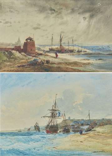 Jules NOËL (1810-1881)
Bateaux sur la plage : une paire