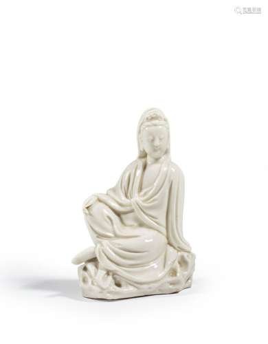 CHINE - XVIIIe siècle
Guanyin en porcelaine dit blanc d
