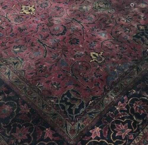 Tapis Tebriz (chaîne et trame en coton, velours en lain