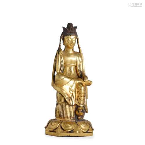 A GILT-BRONZE STATUE OF BUDDHA