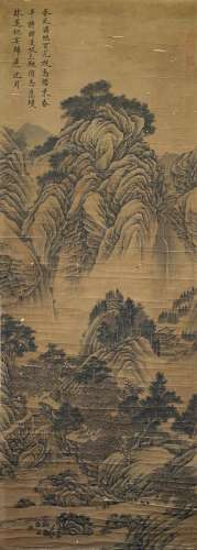 A CHINESE LANDSCAPE PAINTING, HANGING SCROLL, SHEN ZHOU MARK