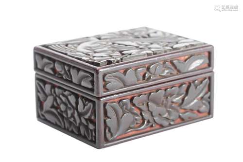 A BLACK LACQUER BOX AND COVER