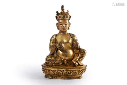 A GILT-BRONZE STATUE OF BUDDHA