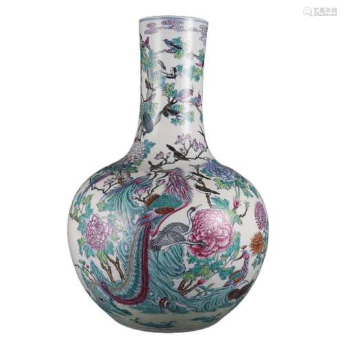 A DOUCAI PHOENIX TIANQIUPING VASE