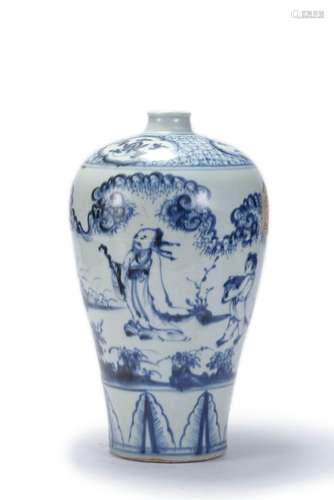 A BLUE AND WHITE FIGURE STORY MEIPING