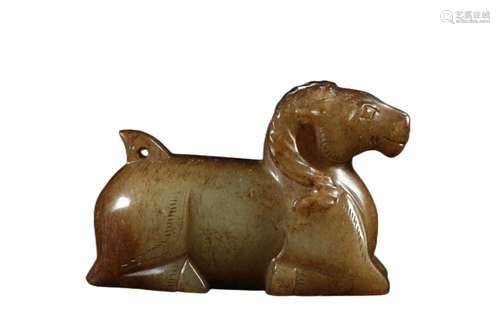 A KHOTAN JADE MYTHICAL BEAST ORNAMENT