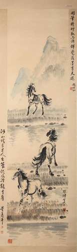 A CHINESE HORSE PAINTING, XU BEIHONG MARK