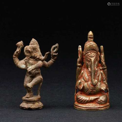 Zwei Figuren des Ganesha, Indien