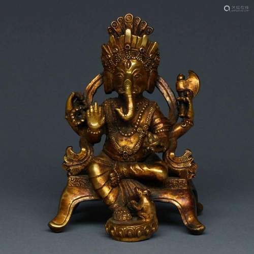 Ganesha mit Ratte, Indien, Anfang 20. Jahrhundert