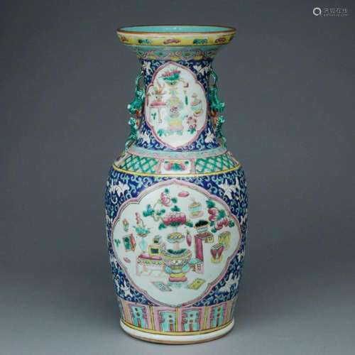 Famille rose Vase, China, Qing Dynastie, Ende 19. Jahrhunder...