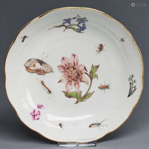 Schale - Altozier: Holzschnittblumen und Insekten. Meissen, ...