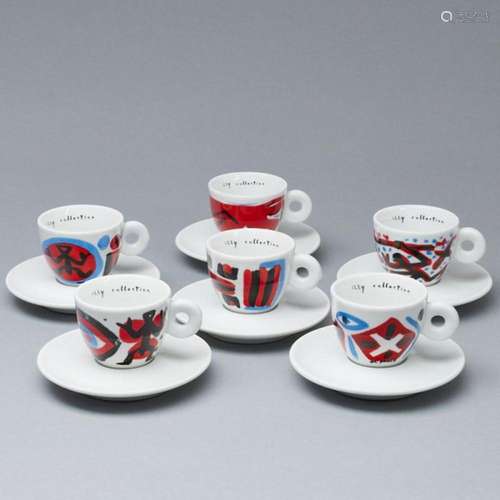 6 Espresso Tassen illy collection - A.R. Penck. Porzellanfab...