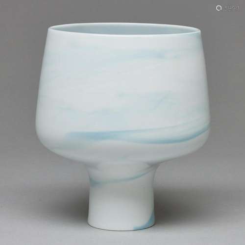 Ovale Vase - Queensberry Marble blau.