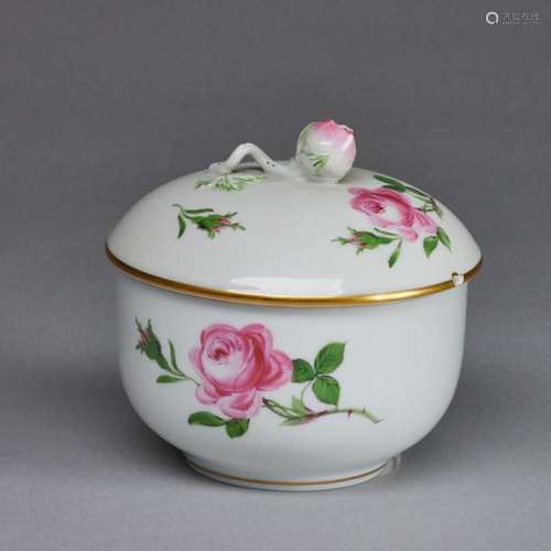 Zuckerdose - Rote Rose. Meissen 1957-1972.