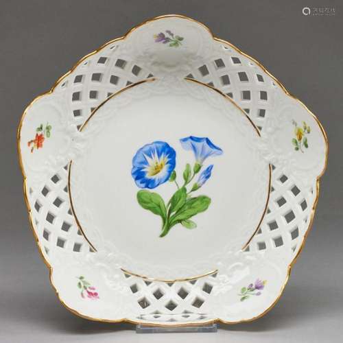 Durchbruchkorb - Blume: Bandwinde. Meissen 1850-1924.