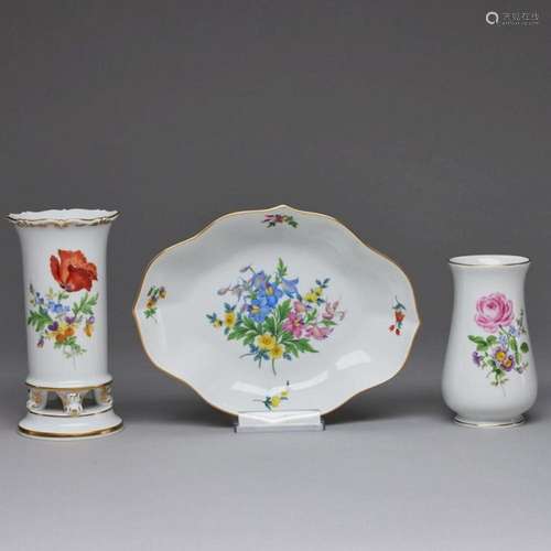 1 Vase - Blume 3, 1 passige Schale - Blumen, 1 Vase - Blume ...