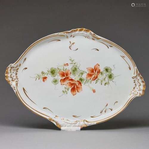 Tablett mit Voluten - Blume: Kapuzinerkresse. Meissen 1850-1...