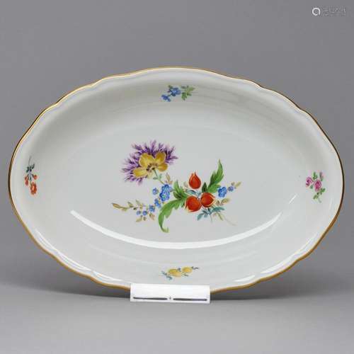 Ovale Schale - Blume 3. Meissen 1957-1972.