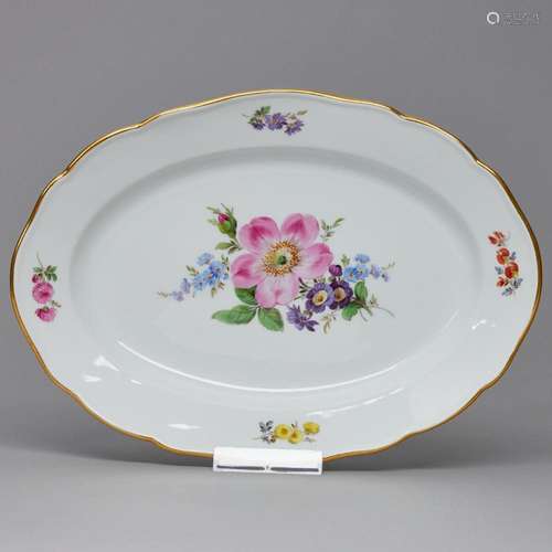 Ovale Platte - Blume 3. Meissen 1924-1934.