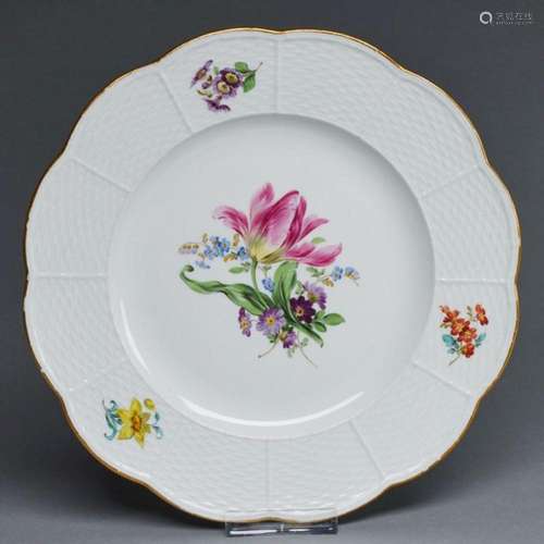 Speiseteller - Altozier: Blume 3. Meissen 1924-1934.