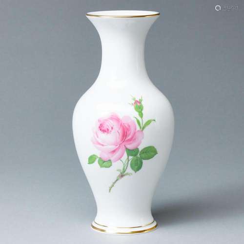 Vase - Rote Rose. Meissen 1993.