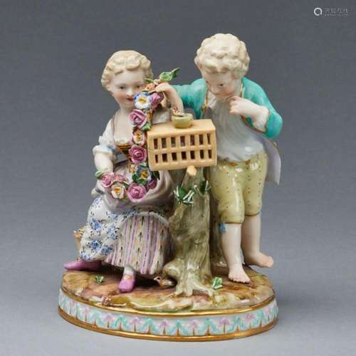 Allegorische Figurengruppe - Der Frühling. Meissen 1850-1924...