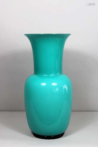 Aquamarinfarbene Vase, Muranoglas