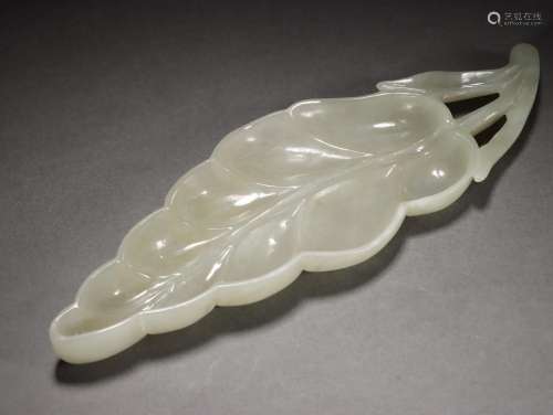 Hetian Jade Seed Material Golden Branches and Jade Leaves Br...