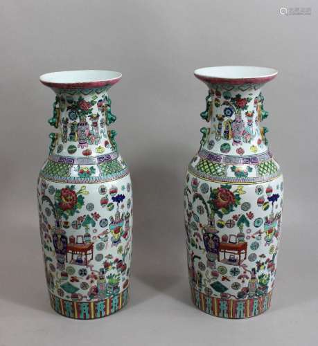 Paar Vasen, China, Porzellan